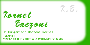 kornel baczoni business card