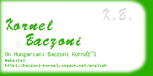 kornel baczoni business card